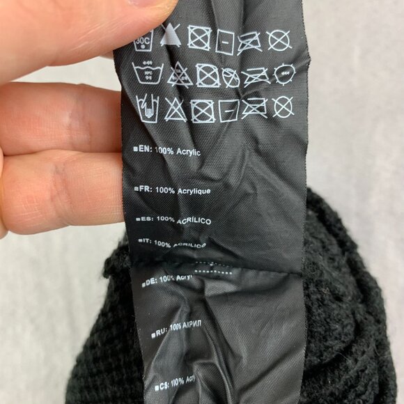 Burton Mens Winter Hat One Size Black Waffle Knit Toque Beanie Snowboarding - Picture 5 of 5